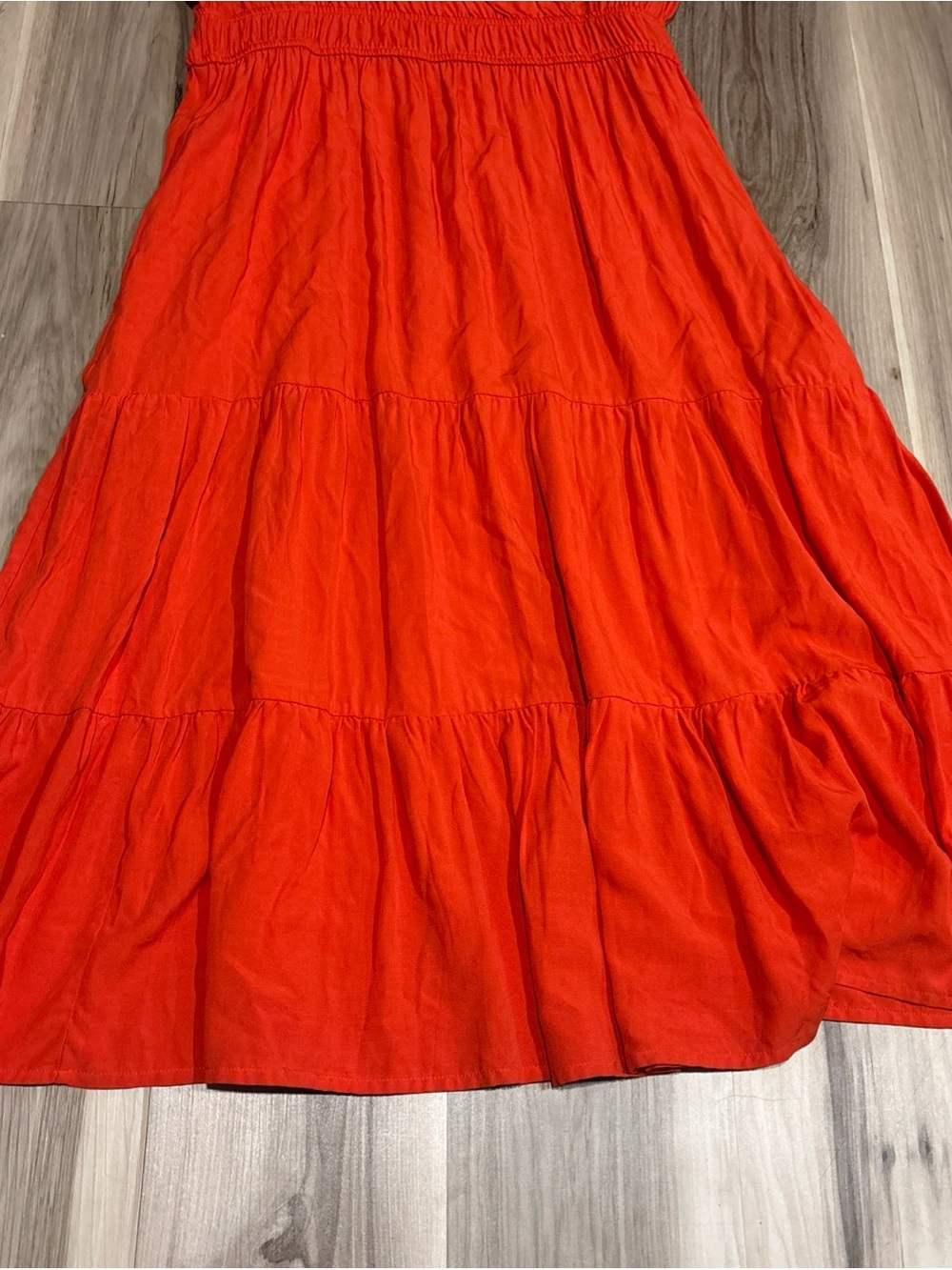 Knox Rose Size XL Orange Maxi Dress Flutter Sleeve With Pockets - Picture 3 of 7